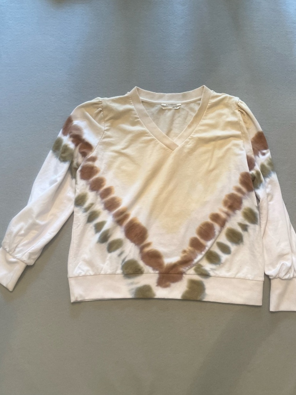 Anthropologie | Tie-Dye Puff Sleeve V-Neck Pullover